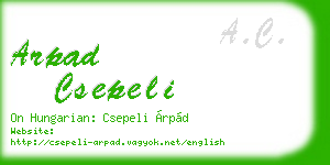 arpad csepeli business card